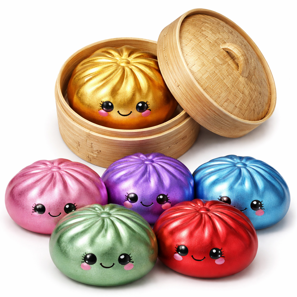 4” Metalic Mystery Squishy Dumpling